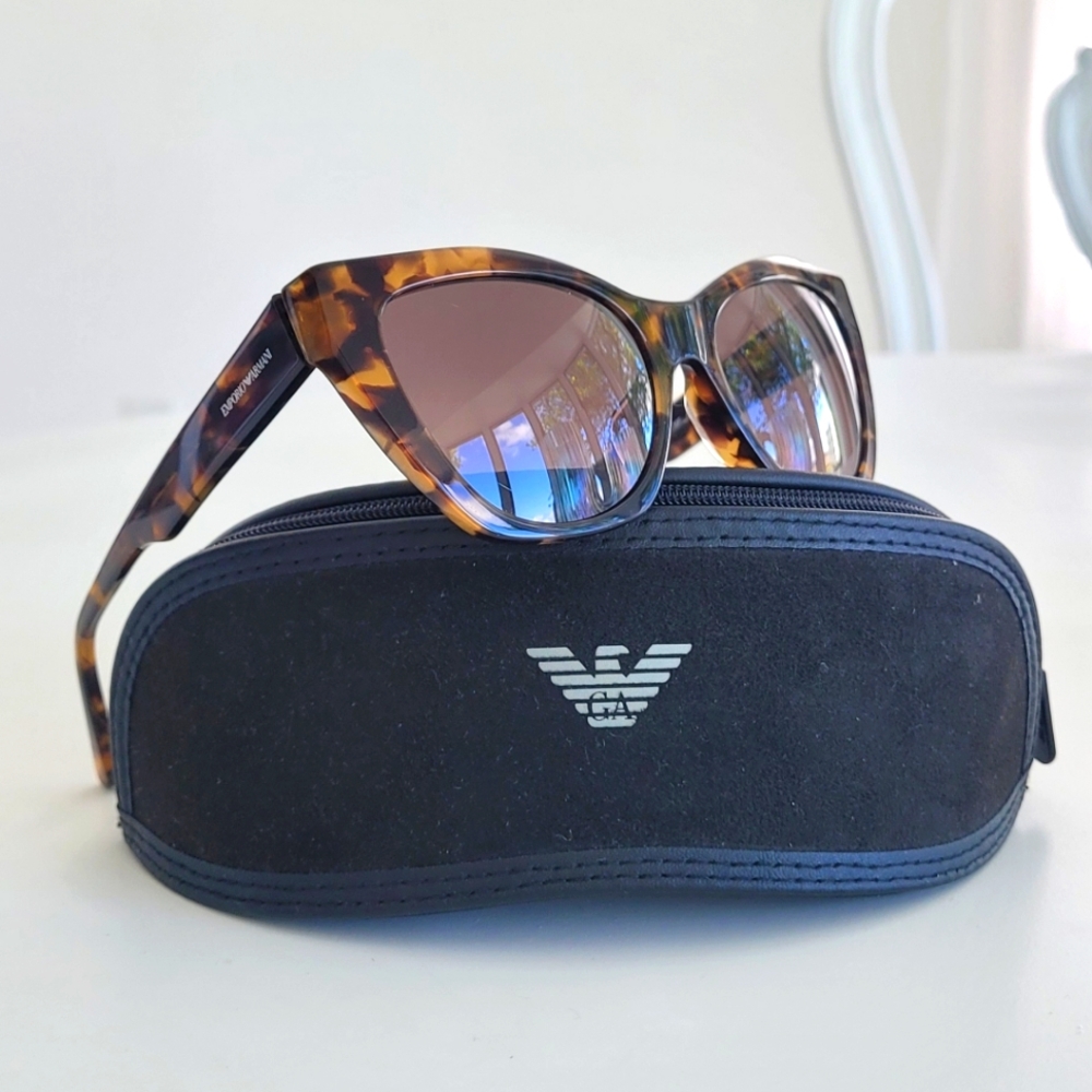 Emporio Armani Brown Cat-Eye Sunglasses